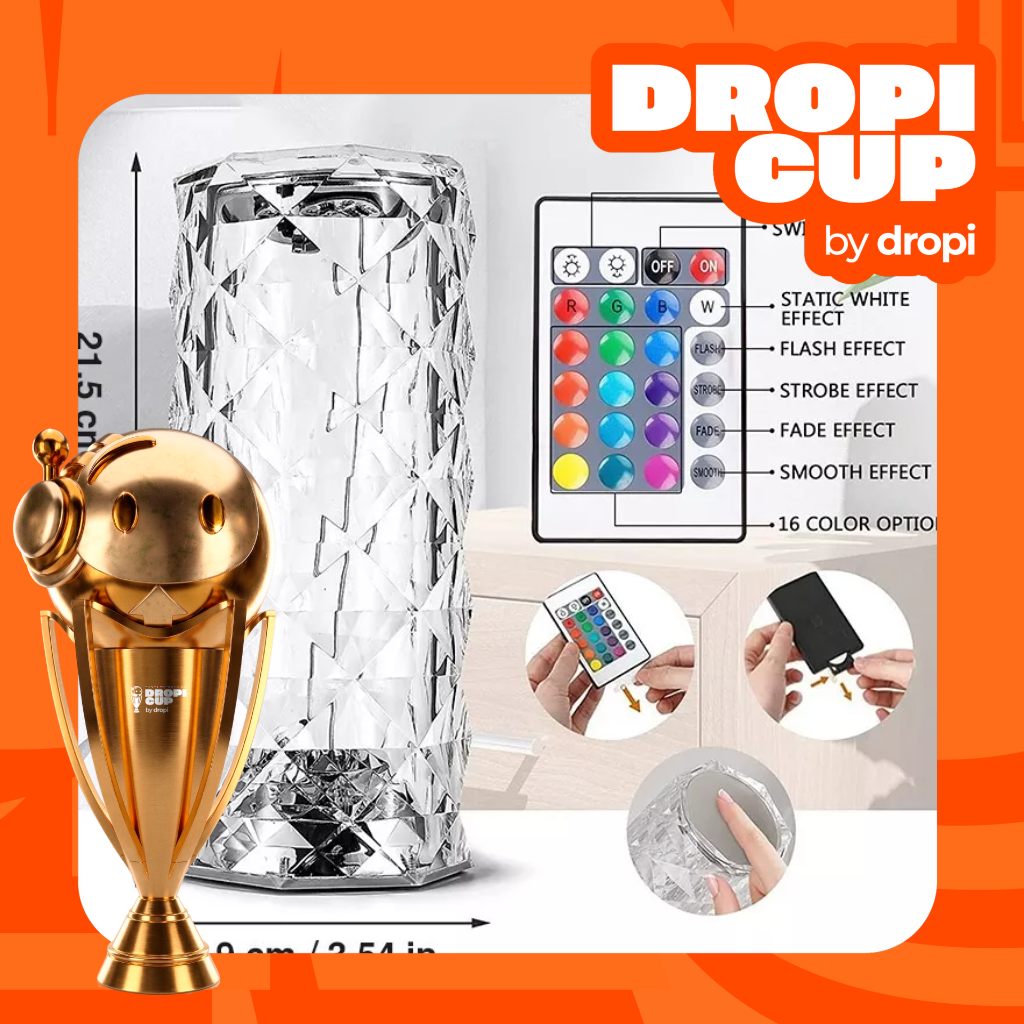 DROPI CUP-LAMPARA DE CRISTAL RGB
